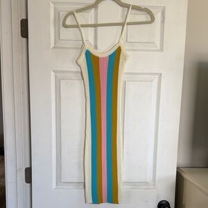 Colorful Striped Midi Dress